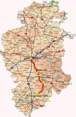 mapa burgos casa rural silos covarrubias 